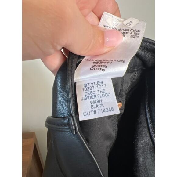 NEW Mother The Insider High Rise Flood Soft Faux Leather Pant Black Size: 27 - Picture 7 of 8